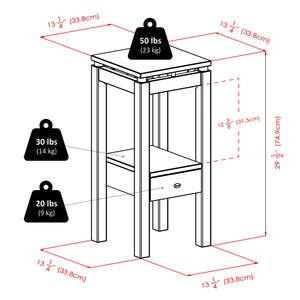 Winsome Wood Linea Phone Stand - Stylish Espresso Corner Table For Charging Devices & Displaying Decor Items Espresso Solid ,Composite Wood 92714-winsome-wood