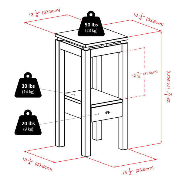 Winsome Wood Linea Phone Stand - Stylish Espresso Corner Table For Charging Devices & Displaying Decor Items Espresso Solid ,Composite Wood 92714-winsome-wood