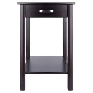 Winsome Wood Liso Espresso End Table & Printer Stand - Stylish Modern Design With Drawer & Shelf For Storage Espresso Solid ,Composite Wood 92719-winsome-wood