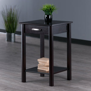 Winsome Wood Liso Espresso End Table & Printer Stand - Stylish Modern Design With Drawer & Shelf For Storage Espresso Solid ,Composite Wood 92719-winsome-wood
