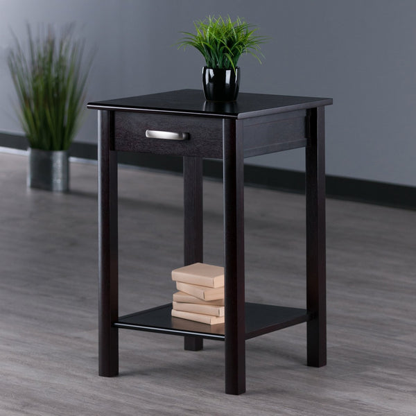 Winsome Wood Liso Espresso End Table & Printer Stand - Stylish Modern Design With Drawer & Shelf For Storage Espresso Solid ,Composite Wood 92719-winsome-wood