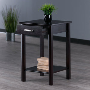Winsome Wood Liso Espresso End Table & Printer Stand - Stylish Modern Design With Drawer & Shelf For Storage Espresso Solid ,Composite Wood 92719-winsome-wood