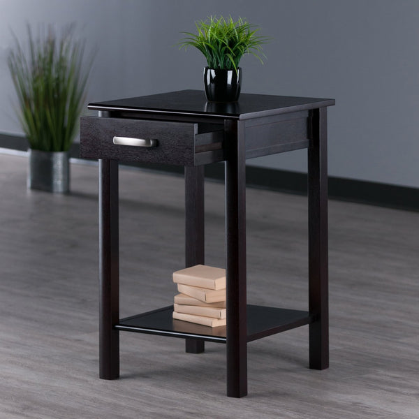 Winsome Wood Liso Espresso End Table & Printer Stand - Stylish Modern Design With Drawer & Shelf For Storage Espresso Solid ,Composite Wood 92719-winsome-wood