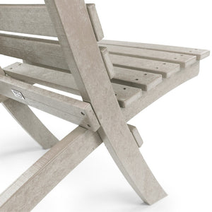 English Elm Grandcourt Recycled Hdpe Outdoor Folding Chair with Marine Grade Hardware for Patio Use Sand B2745P409675