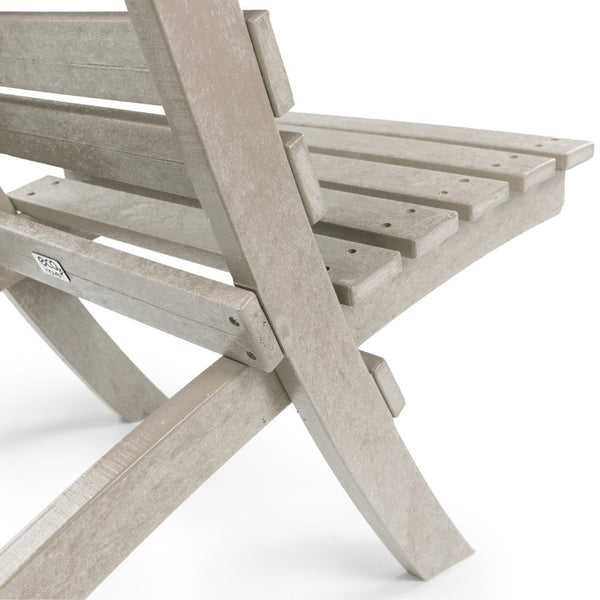 English Elm Grandcourt Recycled Hdpe Outdoor Folding Chair with Marine Grade Hardware for Patio Use Sand B2745P409675