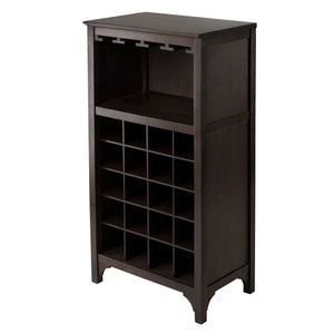 Winsome Wood Ancona 20-bottle Wine Cabinet In Dark Espresso - Stylish Modular Design For Your Home Bar Setup Espresso Solid ,Composite Wood 92729-winsome-wood