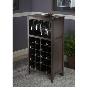 Winsome Wood Ancona 20-bottle Wine Cabinet In Dark Espresso - Stylish Modular Design For Your Home Bar Setup Espresso Solid ,Composite Wood 92729-winsome-wood