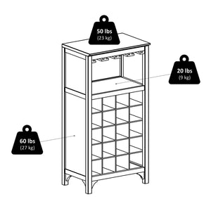 Winsome Wood Ancona 20-bottle Wine Cabinet In Dark Espresso - Stylish Modular Design For Your Home Bar Setup Espresso Solid ,Composite Wood 92729-winsome-wood