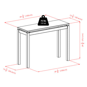 Winsome Wood Linea Console Table In Espresso - Stylish Design With Chrome Accents For Elegant Living Spaces Espresso Solid Wood 92730-winsome-wood