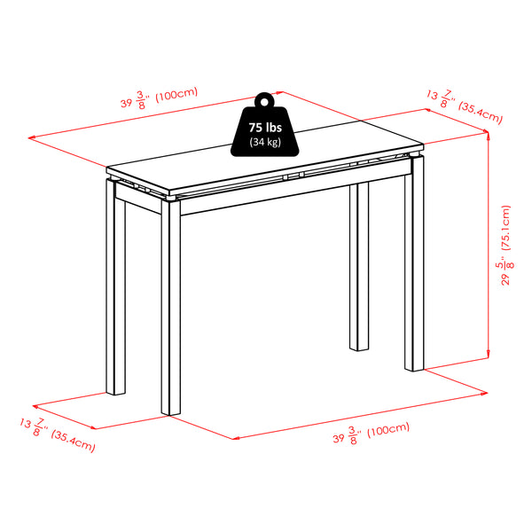 Winsome Wood Linea Console Table In Espresso - Stylish Design With Chrome Accents For Elegant Living Spaces Espresso Solid Wood 92730-winsome-wood