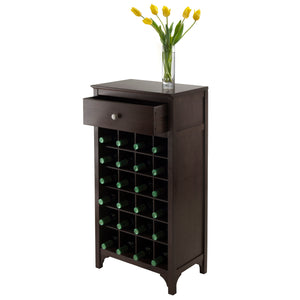Winsome Wood Ancona 24-bottle Wine Cabinet In Espresso Finish - Stylish Storage With Drawer For Wine Accessories Espresso Solid ,Composite Wood 92738-winsome-wood
