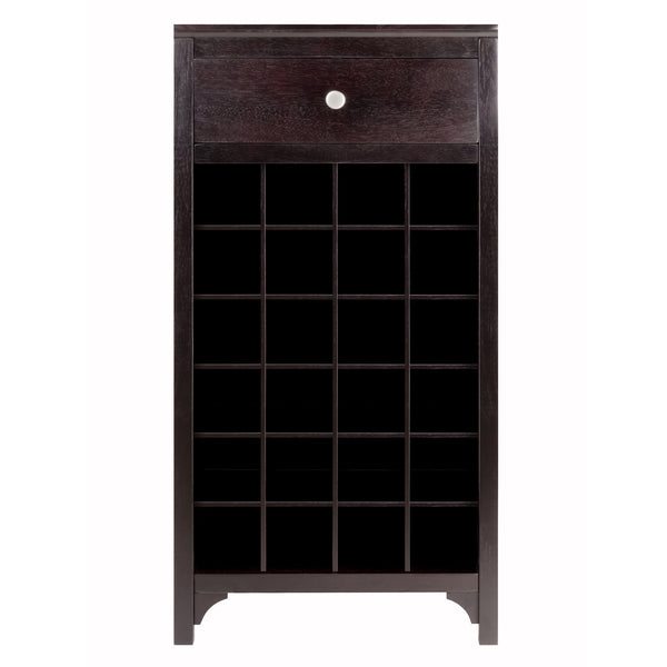 Winsome Wood Ancona 24-bottle Wine Cabinet In Espresso Finish - Stylish Storage With Drawer For Wine Accessories Espresso Solid ,Composite Wood 92738-winsome-wood