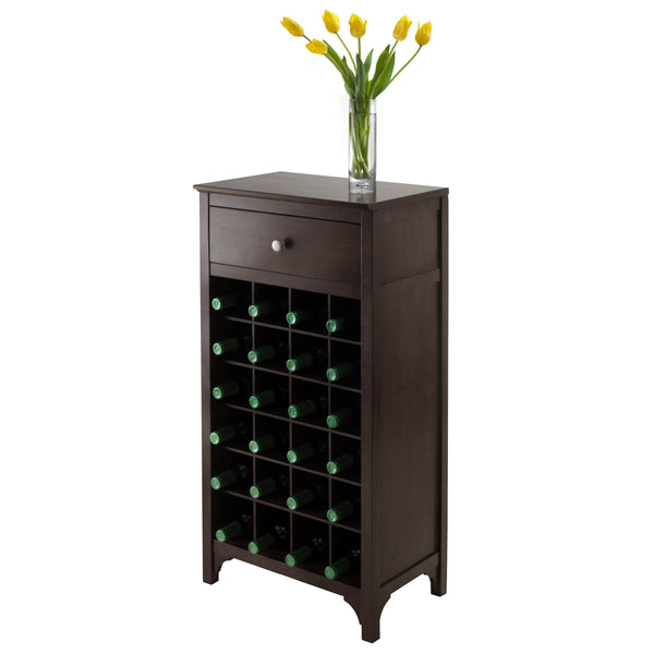Winsome Wood Ancona 24-bottle Wine Cabinet In Espresso Finish - Stylish Storage With Drawer For Wine Accessories Espresso Solid ,Composite Wood 92738-winsome-wood