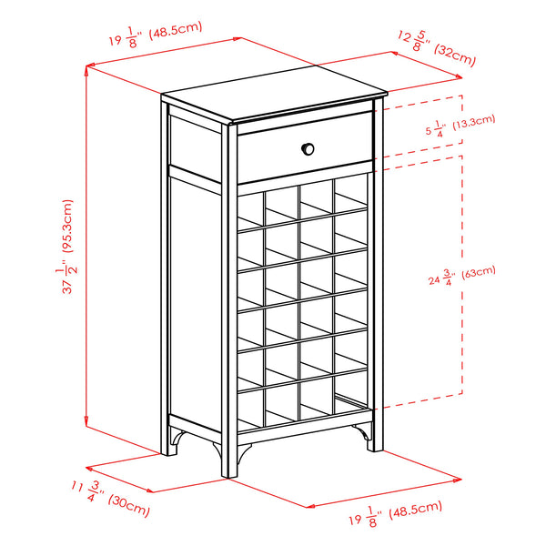 Winsome Wood Ancona 24-bottle Wine Cabinet In Espresso Finish - Stylish Storage With Drawer For Wine Accessories Espresso Solid ,Composite Wood 92738-winsome-wood