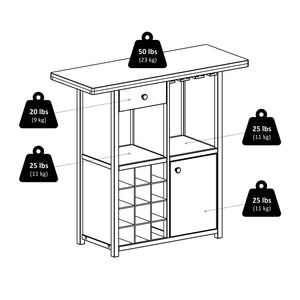 Winsome Wood Macon Wine Bar - Elegant Espresso Finish With Wine Grid, Stemware Holder & Spacious Storage Solutions Espresso Solid ,Composite Wood 92739-winsome-wood
