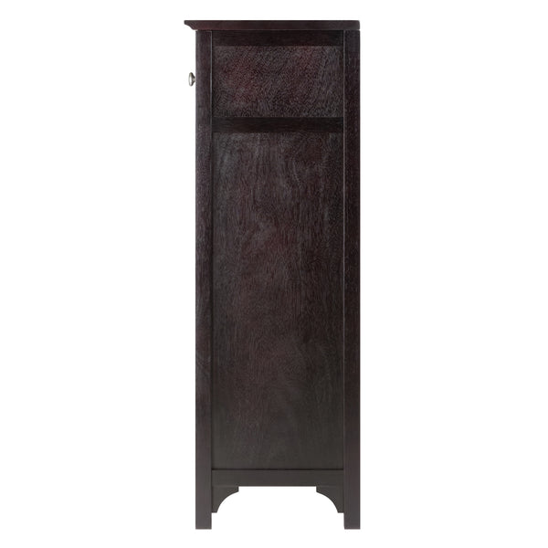 Winsome Wood Ancona Wine Cabinet In Dark Espresso Finish - Stylish Modular Wine Storage With Drawer & Glass Hangers Espresso Solid ,Composite Wood 92745-winsome-wood