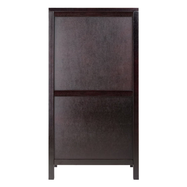 Winsome Wood Ancona Wine Cabinet In Dark Espresso Finish - Stylish Modular Wine Storage With Drawer & Glass Hangers Espresso Solid ,Composite Wood 92745-winsome-wood