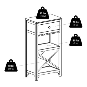 Winsome Wood Ancona Wine Cabinet In Dark Espresso Finish - Stylish Modular Wine Storage With Drawer & Glass Hangers Espresso Solid ,Composite Wood 92745-winsome-wood