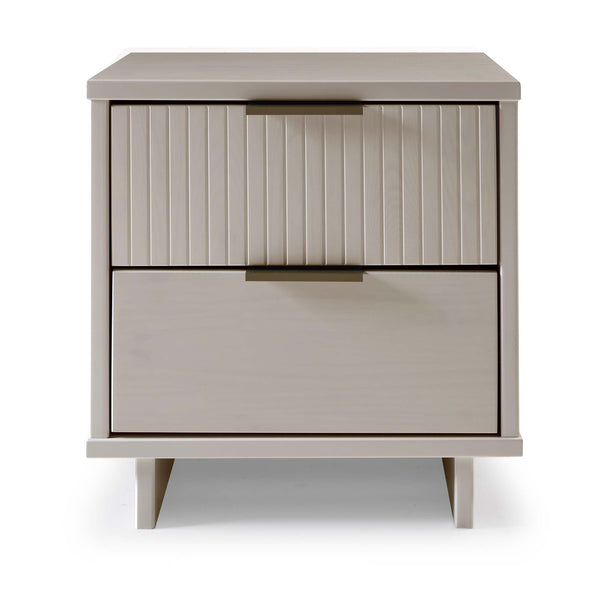 English Elm Granville 18" Nightstand In Light Gray - Modern 2-Drawer Design With Gold Handles For Elegant Storage B365P398523