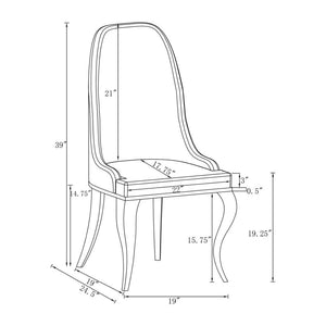 English Elm Set Of 2 Velvet Side Chairs - Luxurious Grey Upholstery & Polished Chrome Legs For Modern Elegance B016P225431-GIGA