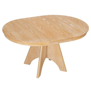 English Elm Trexm Rustic Farmhouse Extendable Dining Table Oak Veneer Drop Leaf Seats Six Natural Wood Wash N715P399861D