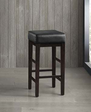 English Elm Transitional Counter Height Stool Set of 2 with Faux Leather Square Seat and Solid Wood Frame, 24-inch Black,Espresso 32.25 L x 17 W x 12.75 H B011P231743