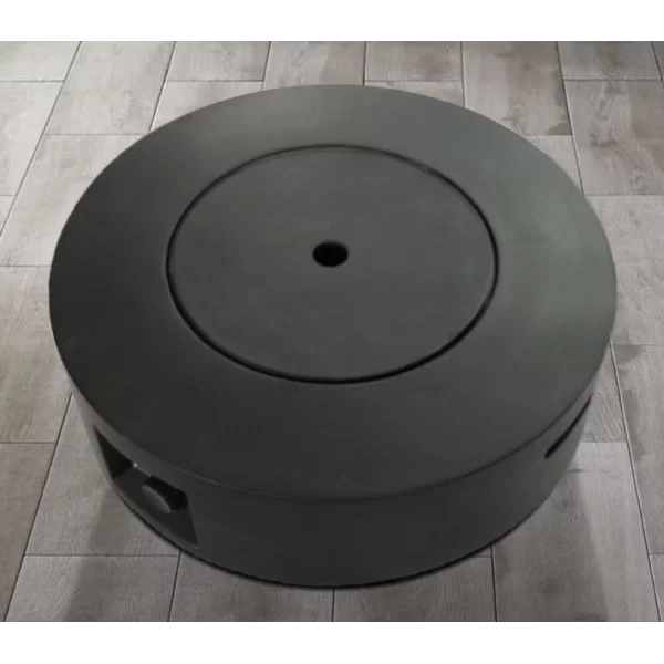 English Elm 11" Charcoal Fibre Reinforced Concrete Outdoor Propane Fire Pit Table with Lid, Tank Compartment, Modern Design B120P202826