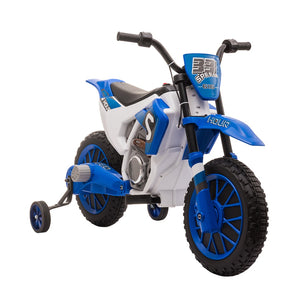 English Elm Aosom 12v Ride-on Dirt Bike for Kids with Training Wheels and Throttle Control W2225P200734