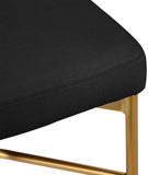 Rivage Black Durable Linen Textured Fabric Stool 927Black-C Meridian Furniture