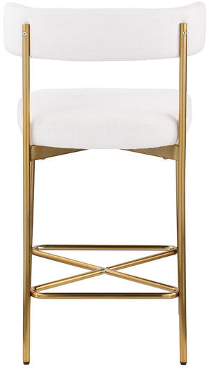 Rivage Cream Durable Linen Textured Fabric Stool 927Cream-C Meridian Furniture