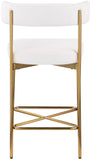 Rivage Cream Durable Linen Textured Fabric Stool 927Cream-C Meridian Furniture