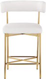 Rivage Cream Durable Linen Textured Fabric Stool 927Cream-C Meridian Furniture