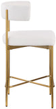 Rivage Cream Durable Linen Textured Fabric Stool 927Cream-C Meridian Furniture