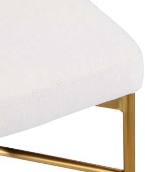Rivage Cream Durable Linen Textured Fabric Stool 927Cream-C Meridian Furniture
