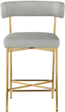 Rivage Light Grey Durable Linen Textured Fabric Stool 927Grey-C Meridian Furniture