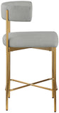 Rivage Light Grey Durable Linen Textured Fabric Stool 927Grey-C Meridian Furniture