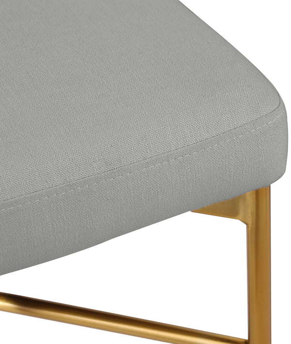 Rivage Light Grey Durable Linen Textured Fabric Stool 927Grey-C Meridian Furniture