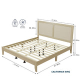 Christopher Knight Home® - Noble House - - Solid Wood Platform California King Bed With Rattan