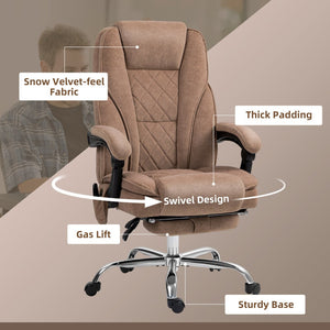 English Elm Office Massage Chair High Back Executive Recliner with Lumbar Heat and Footrest T3971P408496