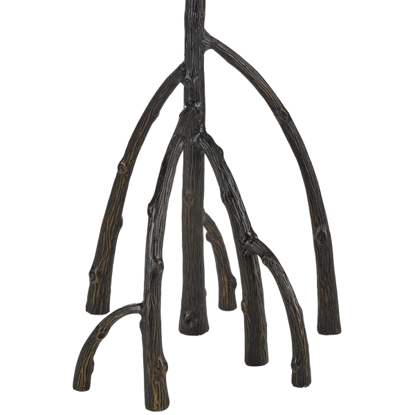 Mangrove Bronze Floor Lamp – Nature-Inspired Design with Unique Root Base and Grasscloth Shade