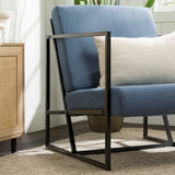 Soho Upholstered Chair with Metal Frame Denim SOUACDN Walker Edison