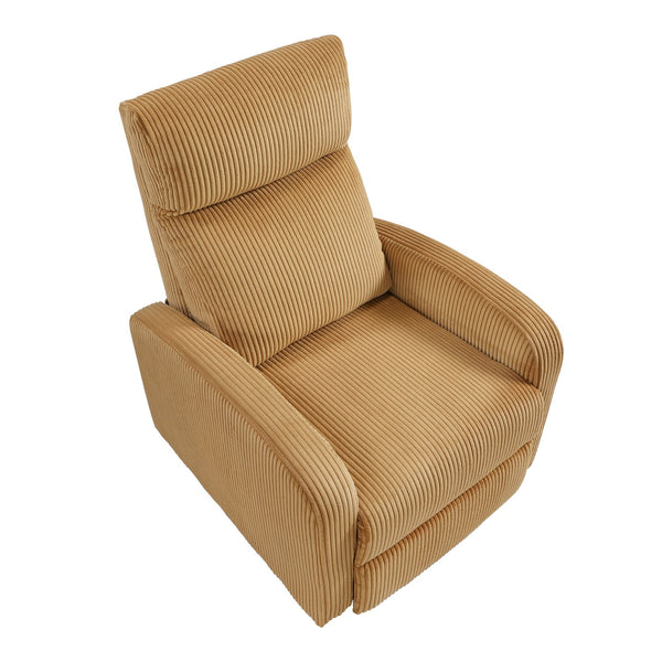 English Elm Modern Parsons Push Back Recliner Chair in Soft Corduroy Fabric — Sleek Comfortable Living Room Lounger with Solid Wood Frame and Easy Recline Mechanism Yellow 30 L x 27 W x 21.5 H B011P395835