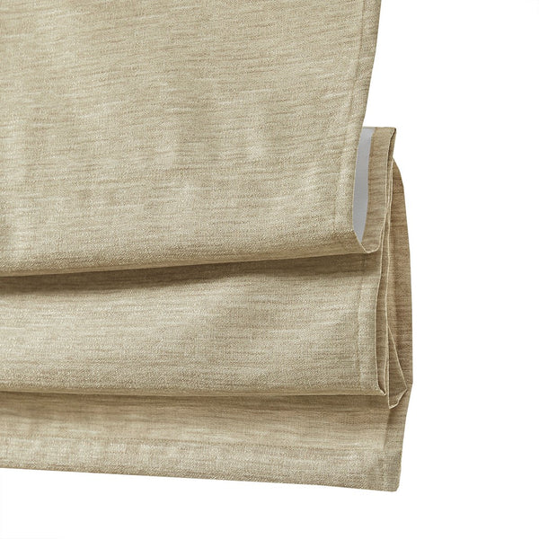 English Elm Printed Faux Silk Room Darkening Cordless Roman Shade with Thermal Foam Backing and OEKO‑TEX Safety taupe 5.05 L x 11.42 W x 7.48 H B03598311