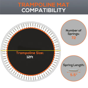 English Elm Soozier 12 Foot Round Trampoline Replacement Mat Uv Polypropylene 72 V-ring W2225P200521