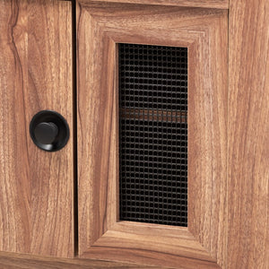 Baxton Studio Baxton Stylish Dark Brown Faux Leather Shoe Storage Bench with Cabinet & Ventilation for Entryway FP-1805-5007