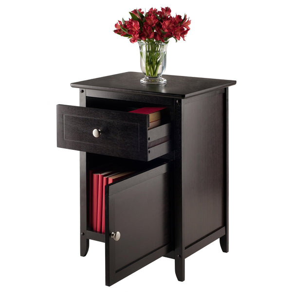 Winsome Wood Eugene Accent Table - Versatile Espresso Nightstand With Storage Drawer & Elegant Satin Knobs Espresso Solid ,Composite Wood 92815-winsome-wood