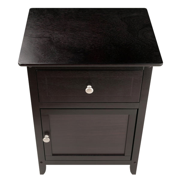 Winsome Wood Eugene Accent Table - Versatile Espresso Nightstand With Storage Drawer & Elegant Satin Knobs Espresso Solid ,Composite Wood 92815-winsome-wood