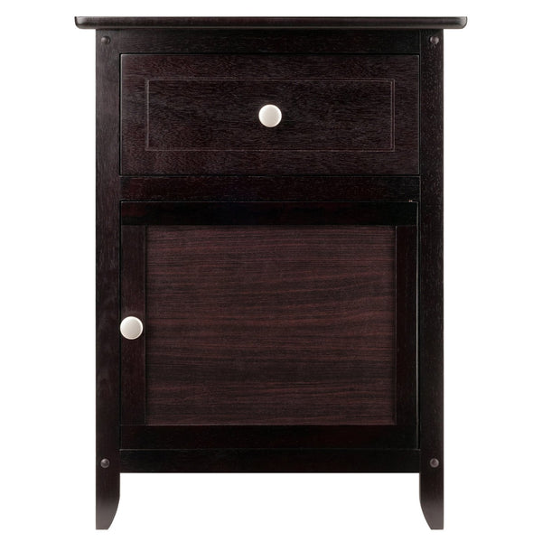 Winsome Wood Eugene Accent Table - Versatile Espresso Nightstand With Storage Drawer & Elegant Satin Knobs Espresso Solid ,Composite Wood 92815-winsome-wood