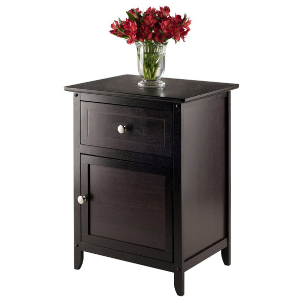 Winsome Wood Eugene Accent Table - Versatile Espresso Nightstand With Storage Drawer & Elegant Satin Knobs Espresso Solid ,Composite Wood 92815-winsome-wood