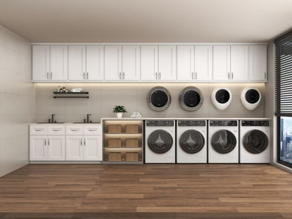 English Elm White Solid Wood Wall Cabinet With Adjustable Shelves – Perfect For Kitchen, Bathroom, Or Laundry Storage! T2950P366453-GIGA